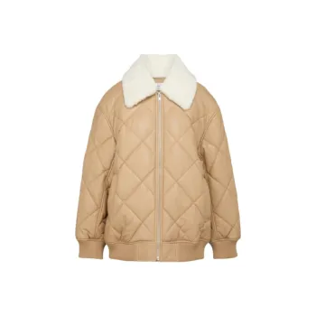STAND STUDIO Diamond quilted Faux leather Jacket