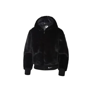 Nike Sportswear Essentials Faux Fur Jacket Black/White