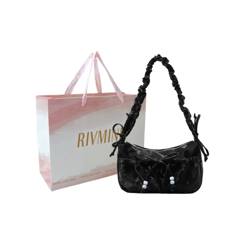 RIVMIND PU Shoulder Bag Regular Women's Ecru/Pink/Yellow/Silver/Black-29