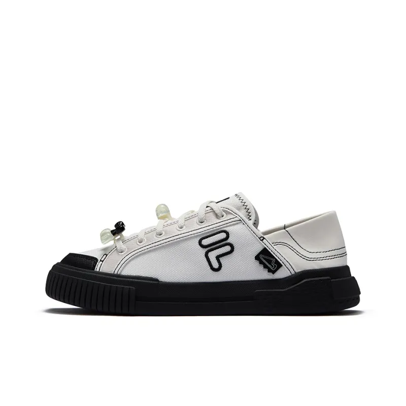 FILA FUSION Wallride Low Top Skateboard Shoes Women's Black White-0