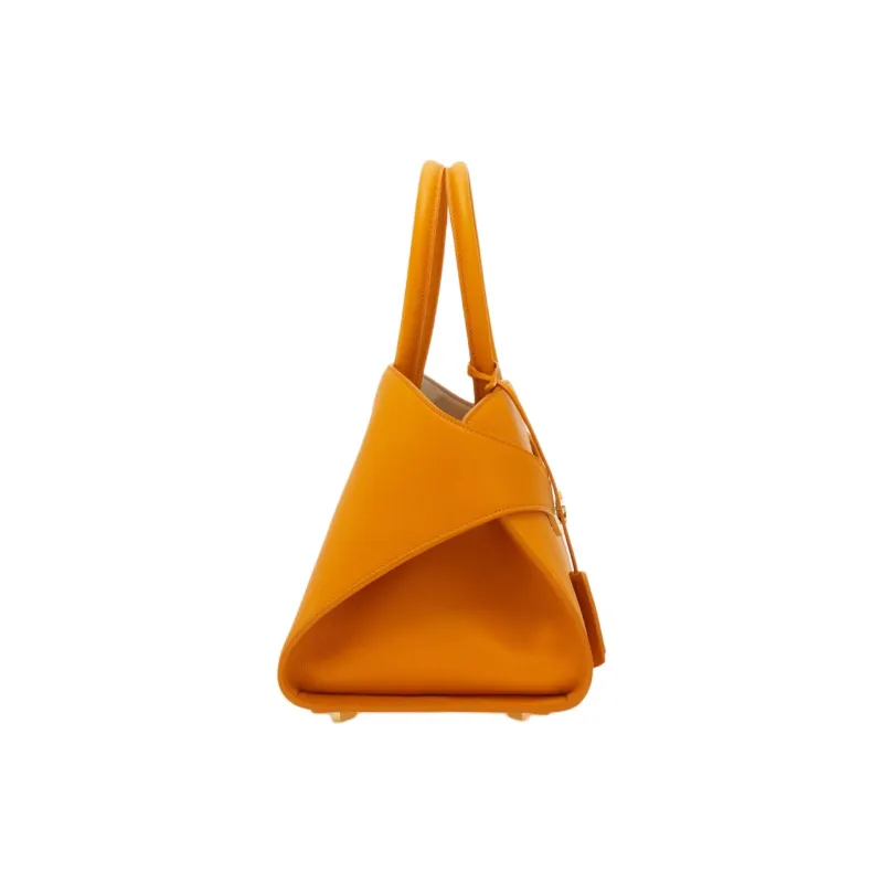 FERRAGAMO Hug Calfskin One Shoulder Handbag Medium Size Women's Orange-2