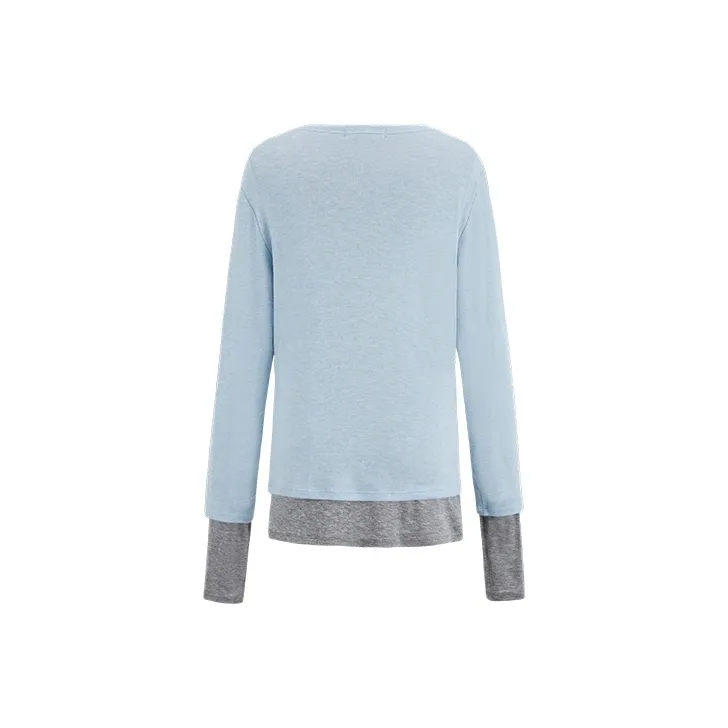 URBAN REVIVO Regular T Shirt Women's Gray Blue Heather Gray-1