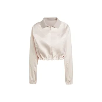 Adidas Satin Half-Zip Track Jacket Jackets Coats Women's Taupe