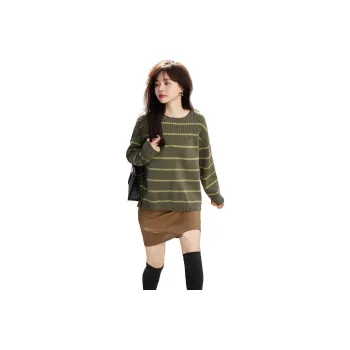 Mt Knitwear Women's Green Stripes