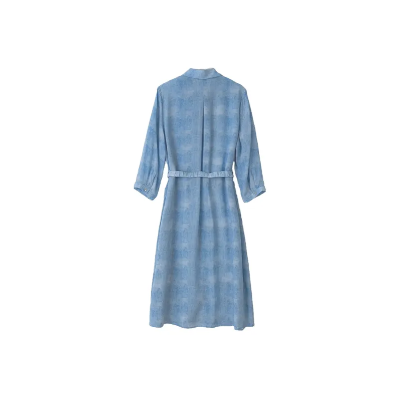Kele Coco Short Sleeved Dress Women's Denim Blue-1