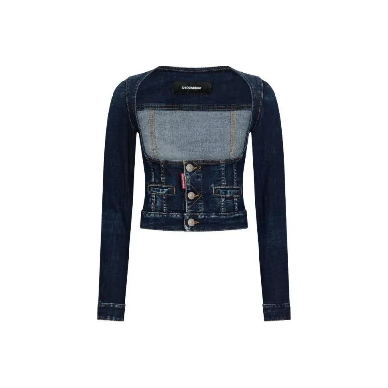 DSQUARED2 Square-neck Denim Jacket-0