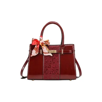 PAYOT Microfiber Synthetic Leather Shoulder Bag, Crossbody Bag, Handbag Women's Dark Burgundy
