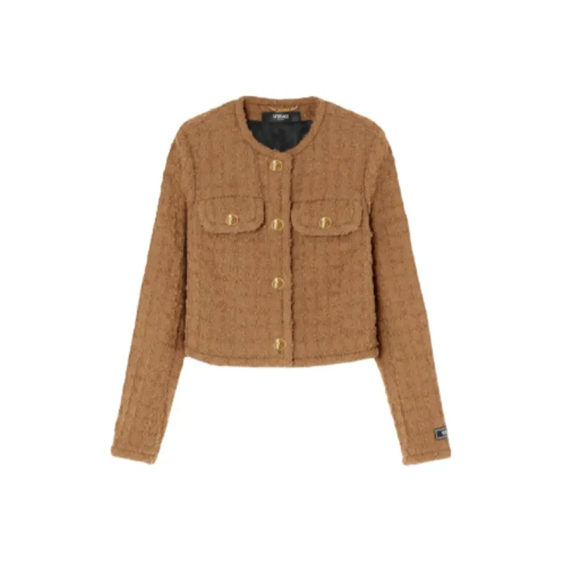 VERSACE Heritage Button Up Tweed Jacket-0