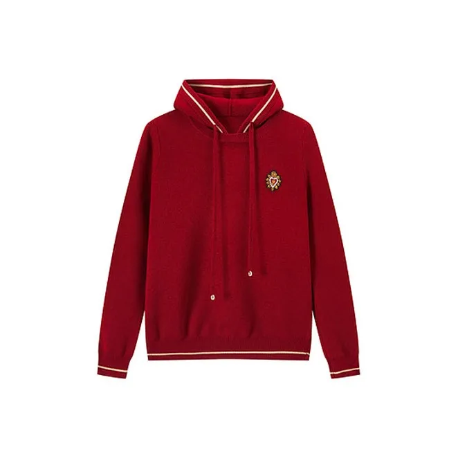 FINITY New Year Hooded Knitwear Women's Red-0
