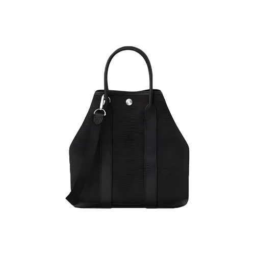 HERMES Garden Party Canvas With Calfskin Garden Bag Shoulder Bag Crossbody Bag Handbag Unisex Black Gray Color
