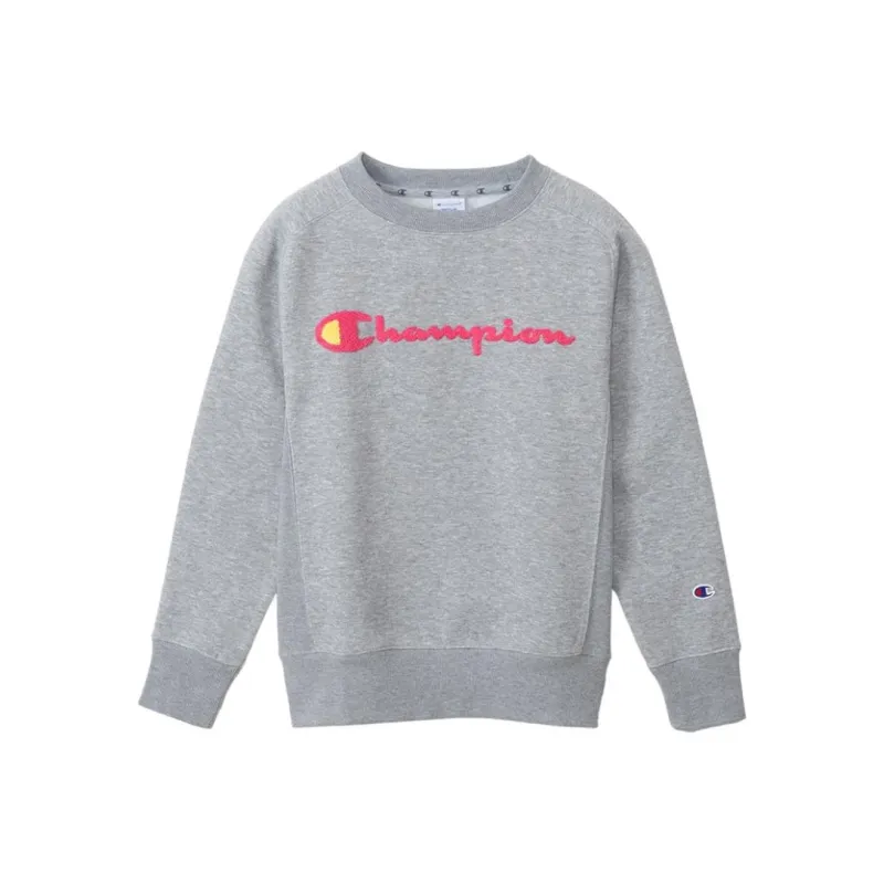 Champion Script Full Chest Logo Crewneck Sweatshirt 'Red'-2