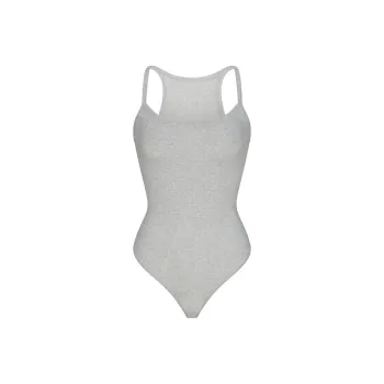 SKIMS FW24 Cotton Collection COTTON RIB CAMI BODYSUIT Bodysuits Women's Light Heather Grey/Ash Gray