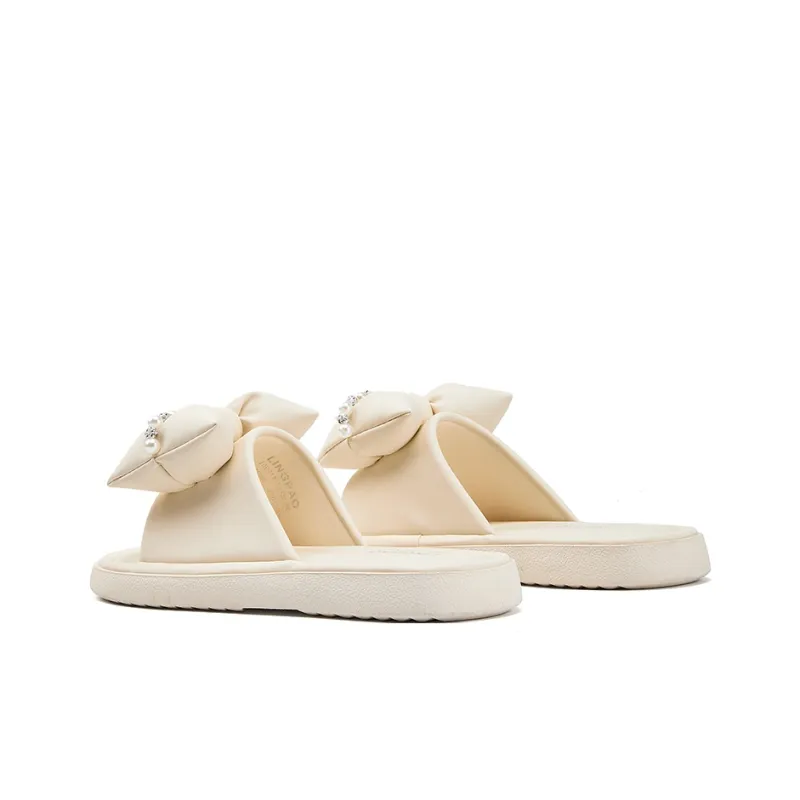 LINGPAO Rubber Sole Crystal Slide Slippers Women's-4