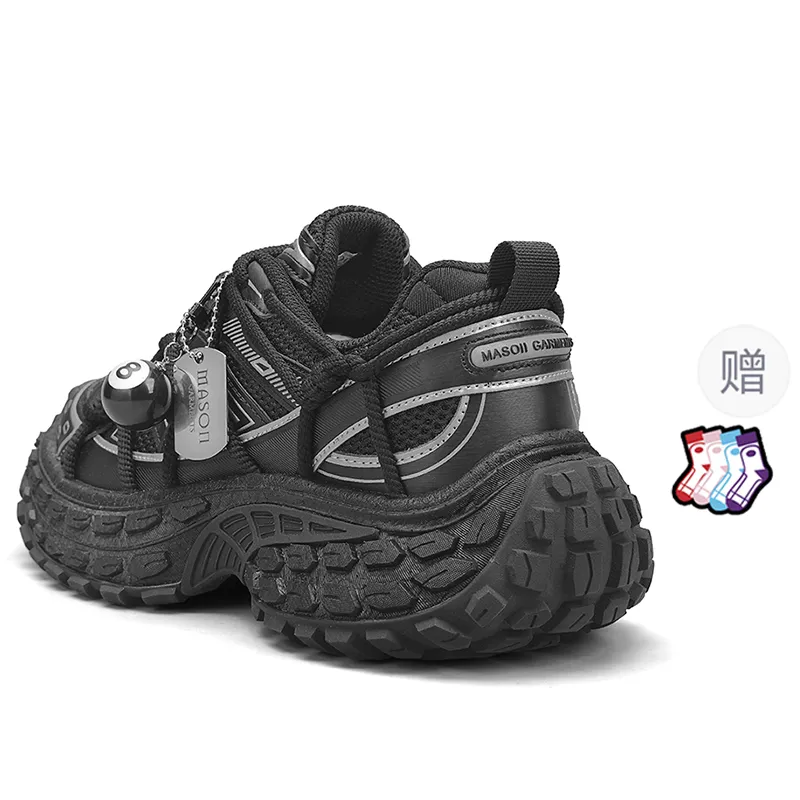 Masongarments Cushioned Wear-Resistant Breathable Lightweight Height Increasing Low-Top Chunky Sneakers Men's-1