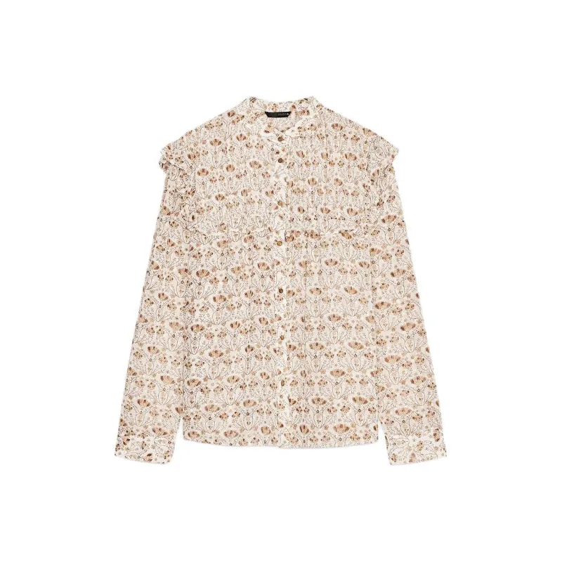 ZARA Shirt Women's Brown Yellow-0