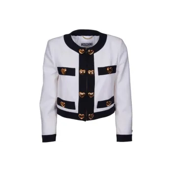 MOSCHINO Heart Embellished Long Sleeved Cropped Jacket