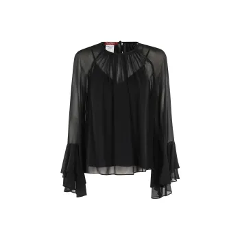 MaxMara Zeo Ruffle Detailed Crewneck Top