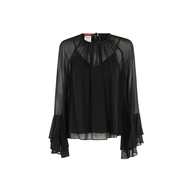 MaxMara Zeo Ruffle Detailed Crewneck Top-0
