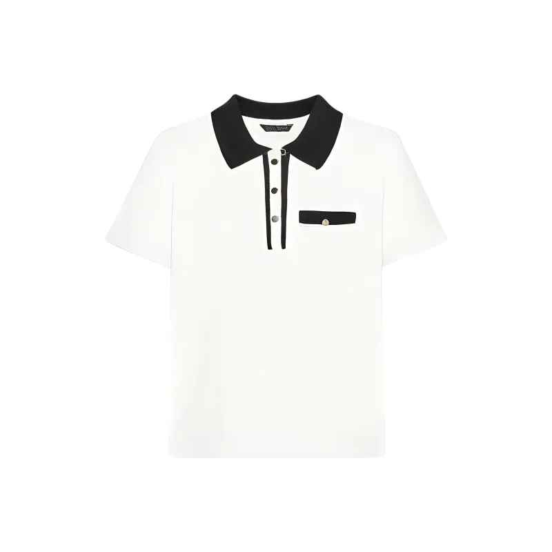 ZARA Polo Shirt Women's Frosted White-0