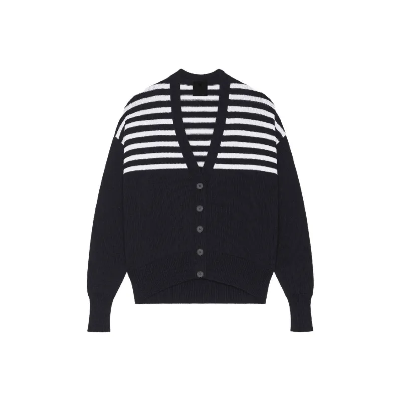 Givenchy 4G Patch Striped Knit Cardigan-0