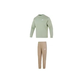 Nike Casual Sportswear Men Set Green Top+Light Umber Bottom