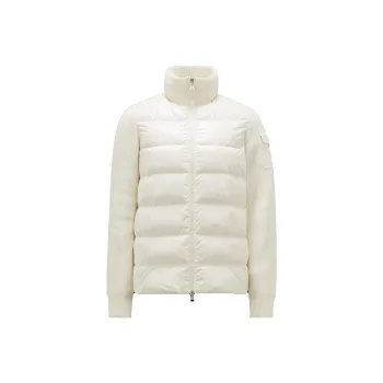 Moncler Ribbed sleeve Wool Padded Jacket