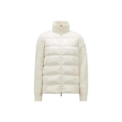 Moncler Ribbed sleeve Wool Padded Jacket