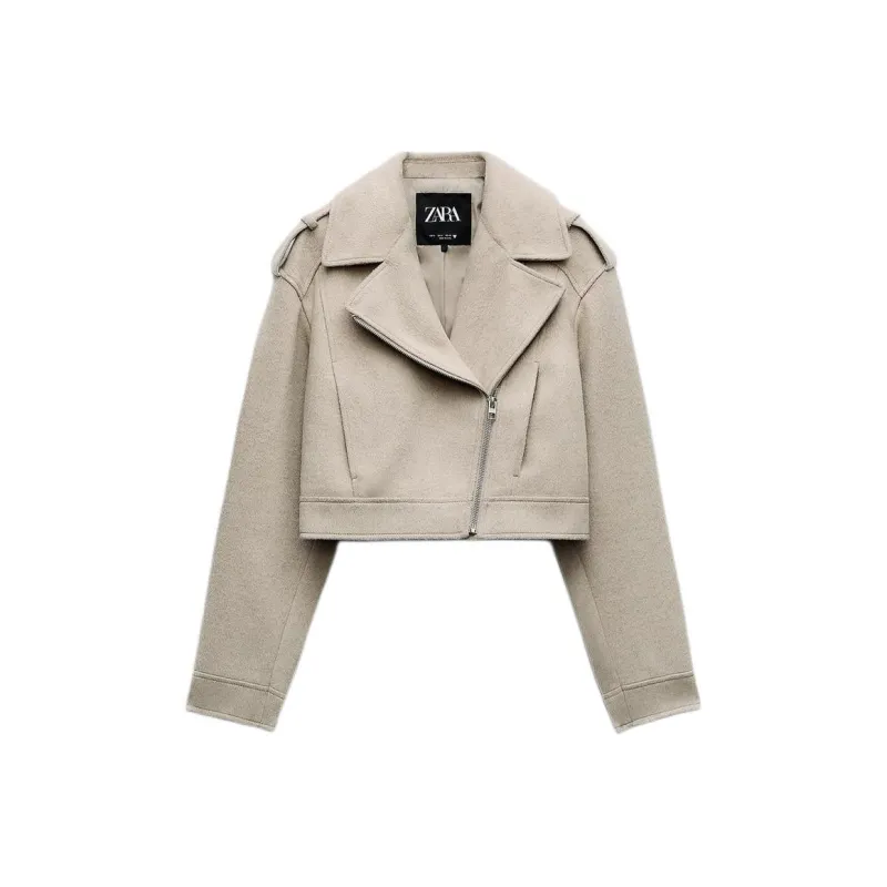 ZARA Jackets Coats Women's Light Brown Yellow-0