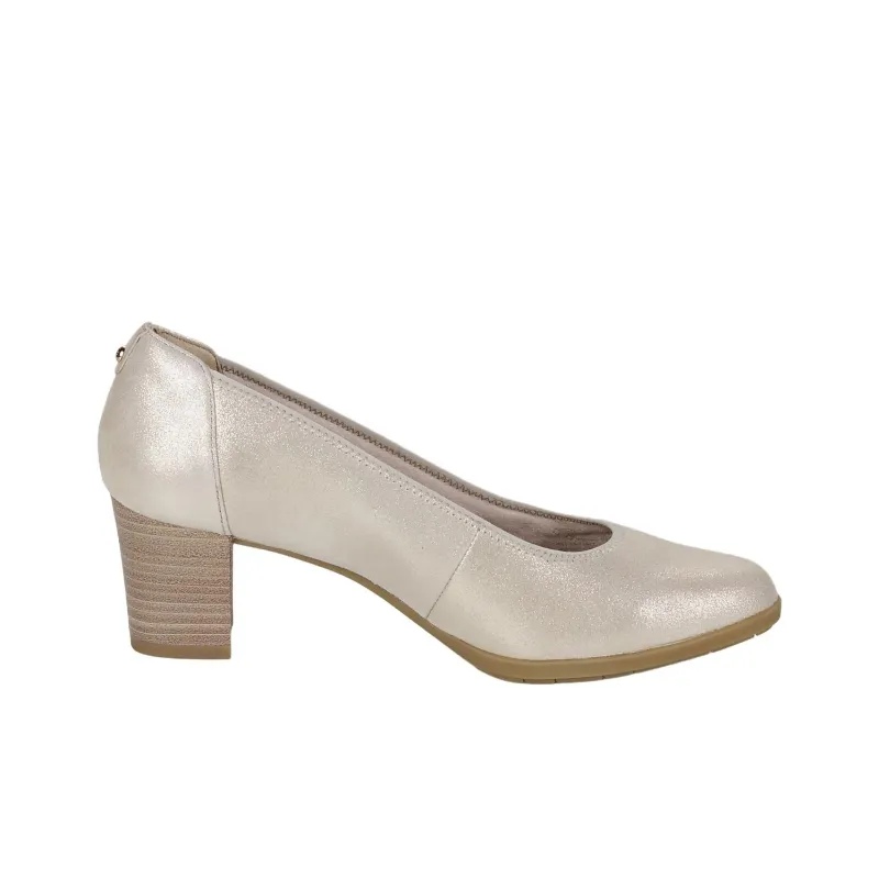 Tamaris Chunky Heel High Heels 6cm Women's Gold-1