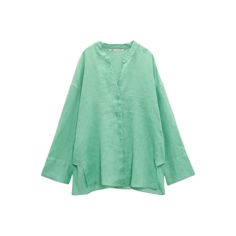 ZARA Shirt Women's Verdant Green-0