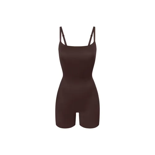 SKIMS SIMPLY BARE LOW BACK MID THIGH BODYSUIT Bodysuits Women's COCOA/Cocoa