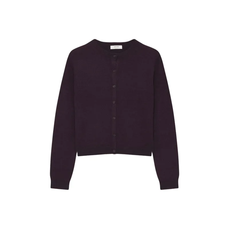 ARITZIA Cashmere Bare Cashmere Crew Cardigan Cashmere Sweater Women's Noble/Noble Purple-0