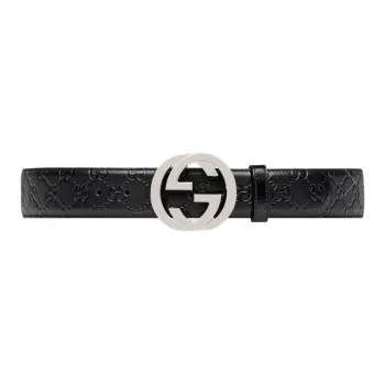 GUCCI Leather, Hardware Accessories Leather Belts Unisex Black Width 3.8CM