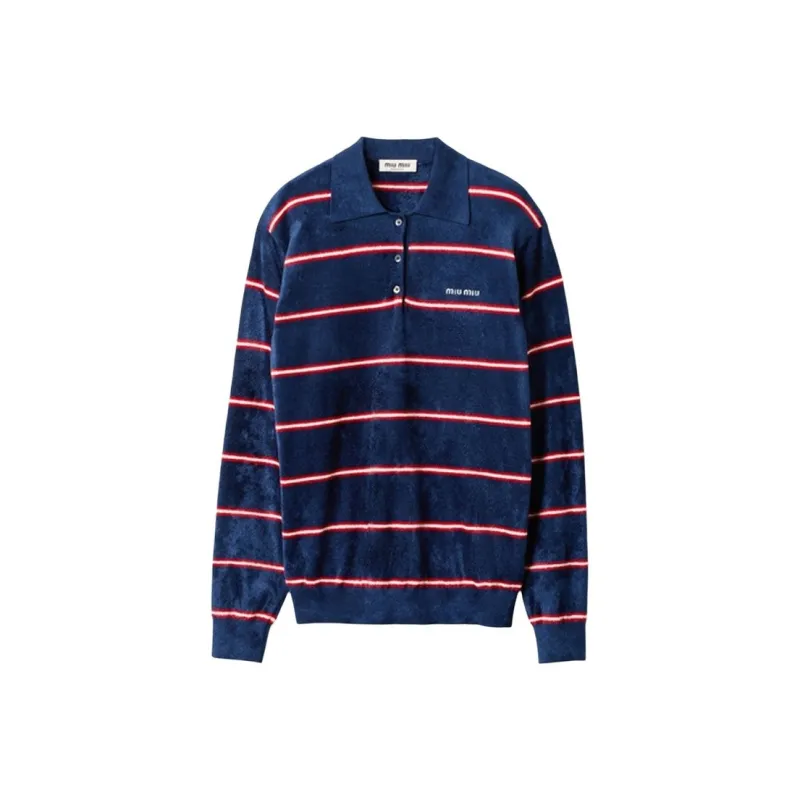 MIU MIU Polo Shirt Women's Blue Red-0
