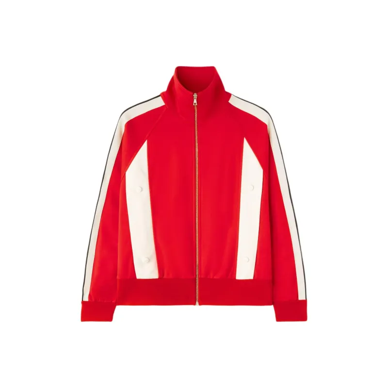 PALM ANGELS Stripe Detailed Zipped Track Jacket-0