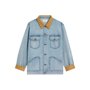 CELINE Trucker Jacket In Blue Eclipse Wash Denim