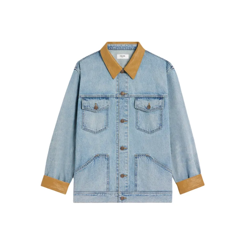 CELINE Trucker Jacket In Blue Eclipse Wash Denim-0