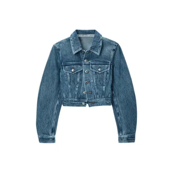 Alexander Wang Bonded Seams Slim Trucker Jacket Vintage Medium Indigo