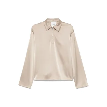 NANUSHKA Satin Polo Top