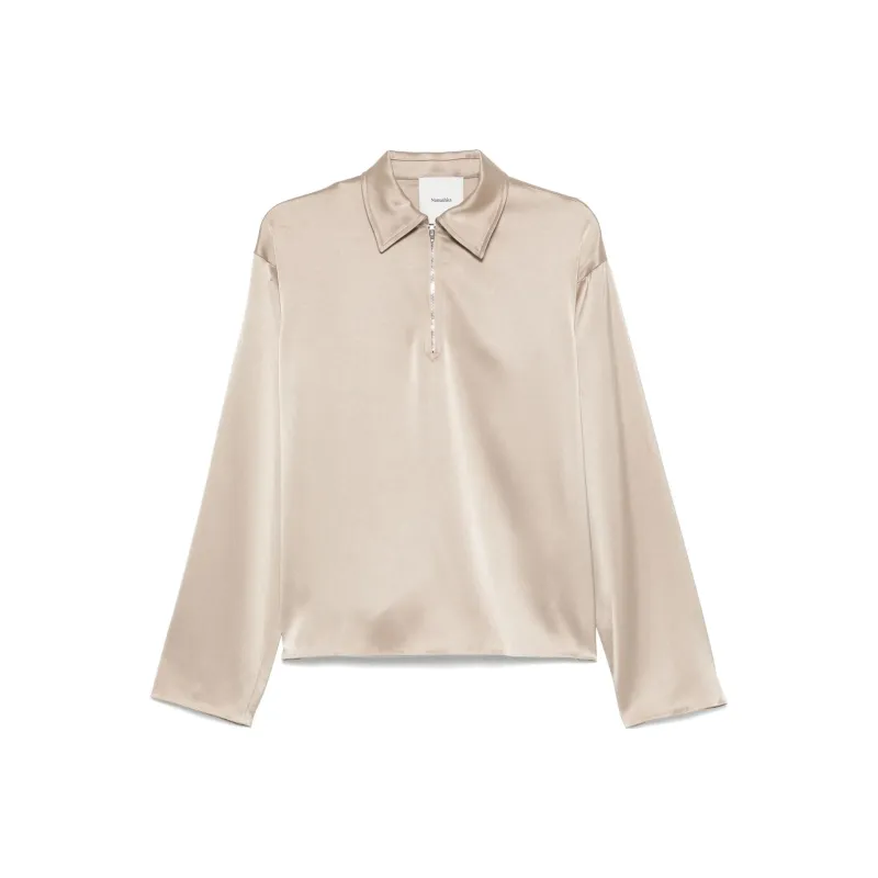NANUSHKA Satin Polo Top-0