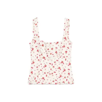 ZARA Camisole Women's White Base With Red Flowers