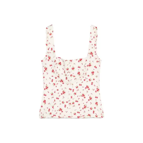 ZARA Camisole Women's White Base With Red Flowers