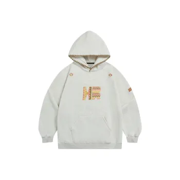 PAZZO Heavyweight Embroidered Loose Fit Hoodie Unisex Light Gray