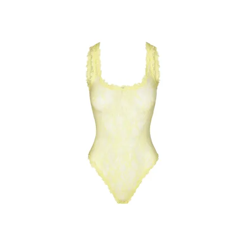 SKIMS STRETCH LACE TANK BRIEF BODYSUIT Bodysuits Women's Lemonade/Lemon
