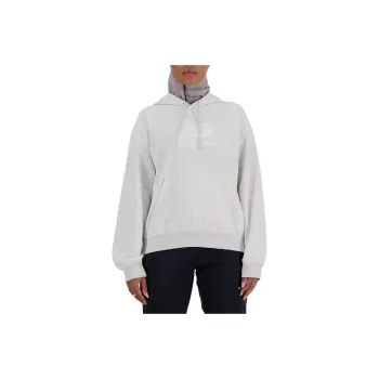New Balance Sport Essentials French Terry Logo Hoodie Sweatshirt Women's Gray