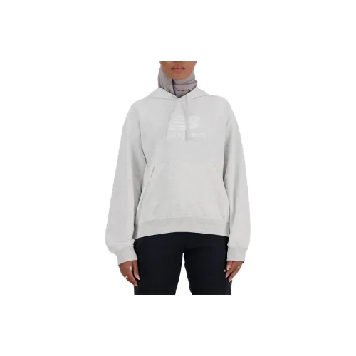 New Balance Sport Essentials French Terry Logo Hoodie Sweatshirt Women's Gray