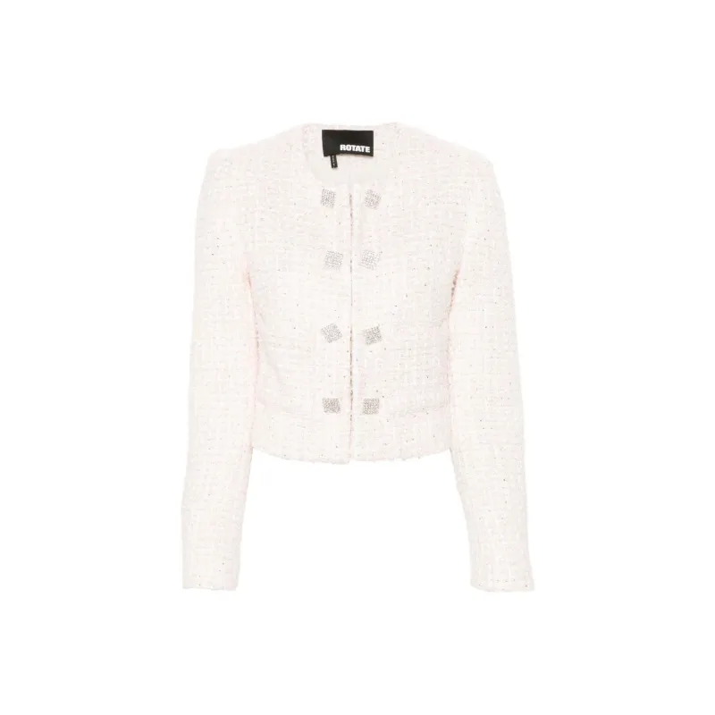 Rotate Sequin Embellished Cropped Jacket-0