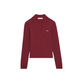 Maison Kitsune Ribbed Long Sleeved Polo Shirt