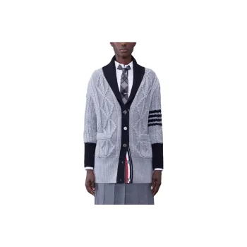 THOM BROWNE Signature 4 bar Stripe Cardigan