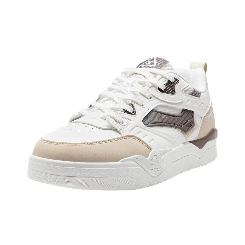 XTEP Wade Fission Coverage Cushioning Low Top Skateboard Shoes Men's White Umber-2